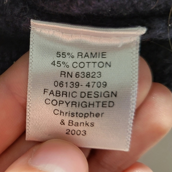 Christopher and Banks Black Button Up Knit Fall Leaves Embroidered Sweater 2003 - Picture 8 of 8